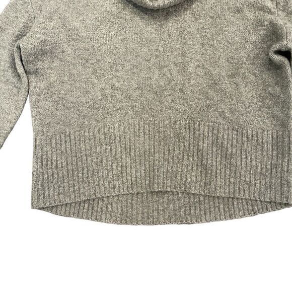 Rachel Zoe Cowl Neck Grey Wool Blend Turtleneck High-Low Sweater Women's M - Picture 3 of 11